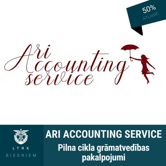 50% atlaide grāmatvedības pakalpojumiem pirmajos divos sadarbības mēnešos jaunajiem klientiem