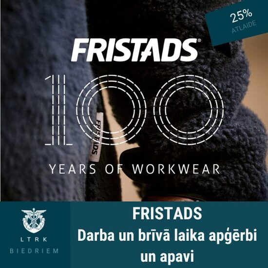25% atlaide Fristads darba un brīvā laika apģērbiem un apaviem