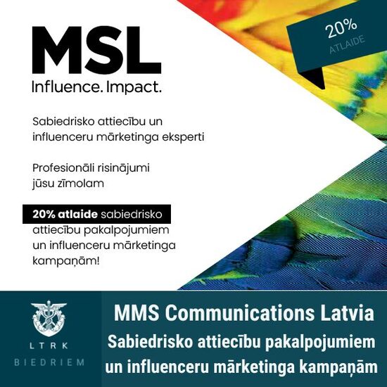 20% atlaide sabiedrisko attiecību pakalpojumiem un influenceru mārketinga kampaņām