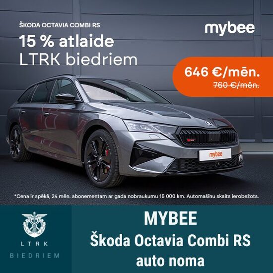 15% atlaide Škoda Octavia Combi RS auto nomai