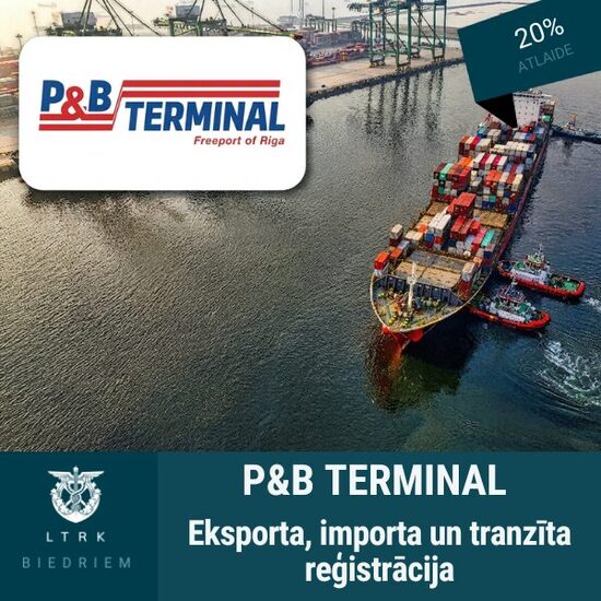 20% atlaide eksporta, importa un tranzīta reģistrācijām uz ES un trešajām valstīm