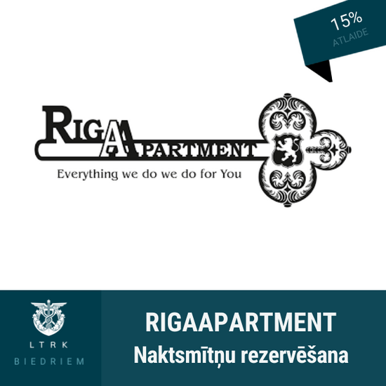 15% atlaide naktsmītņu rezervēšanai