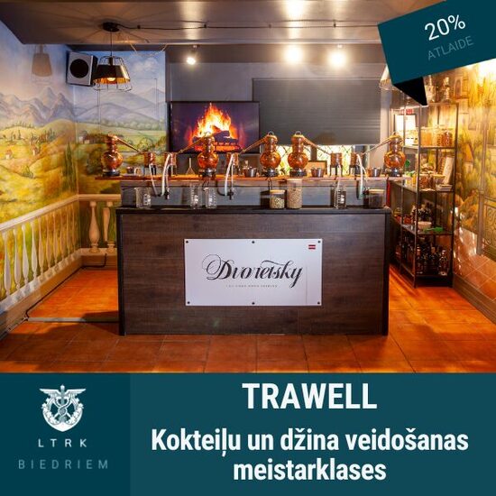 20% atlaide kokteiļu un džina veidošanas meistarklašu rezervācijai