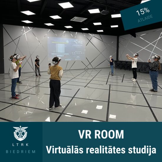 15 % atlaide virtuālās realitātes studijas pakalpojumiem