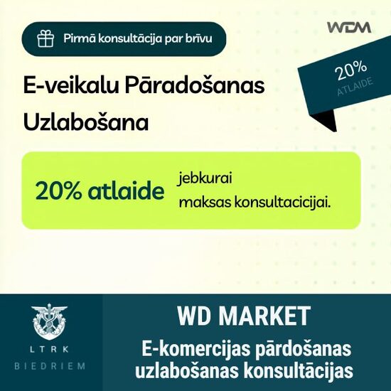 20% atlaide e-komercijas pārdošanas uzlabošanas konsultācijām
