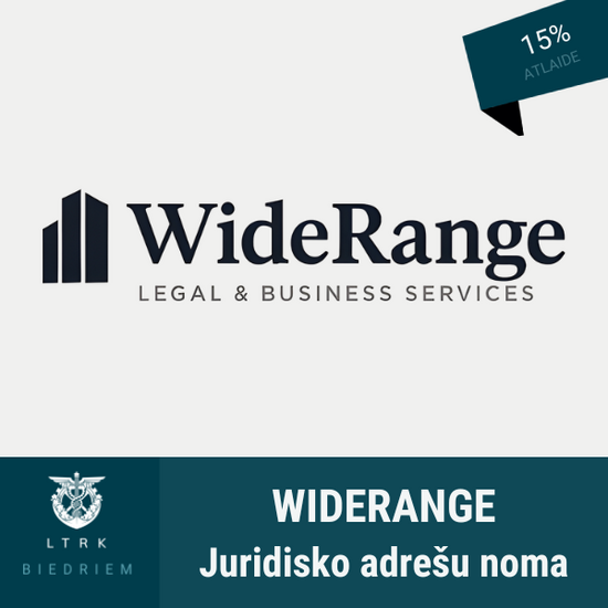 15% atlaide juridiskās adreses nomai Rīgā