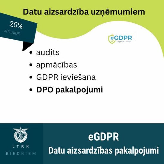 20% atlaide datu aizsardzības pakalpojumiem