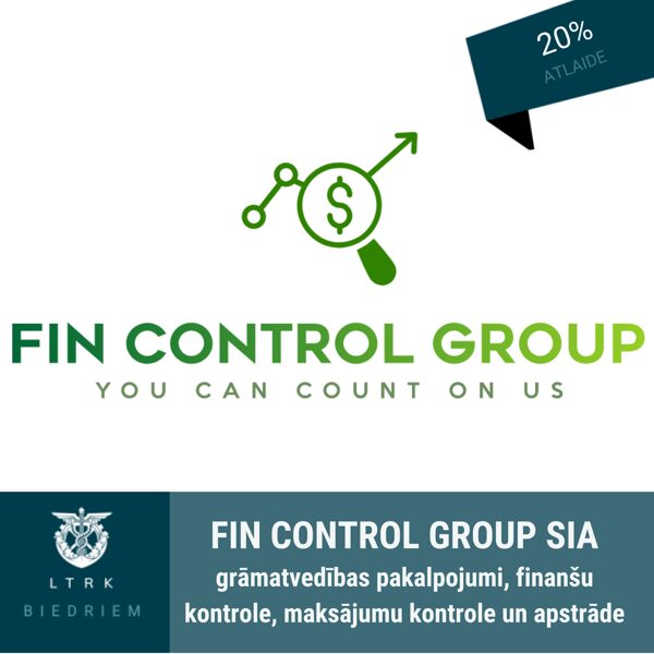 20% atlaide grāmatvedības pakalpojumiem, finanšu kontrole, maksājumu kontrole un apstrāde