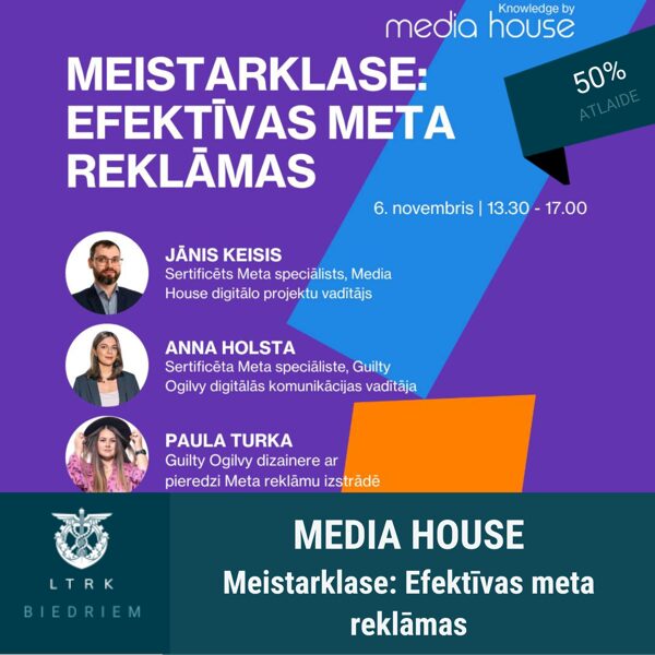 50% atlaide meistarklasei: efektīvas meta reklāmas