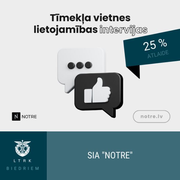 Tīmekļa vietnes lietojamības intervijas - 25% atlaide