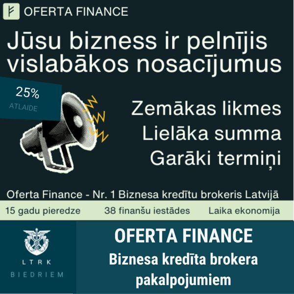 25% atlaide biznesa kredīta brokera pakalpojumiem