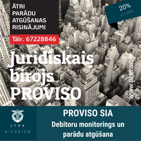 20% atlaide debitoru monitoringam un parādu atgūšanai