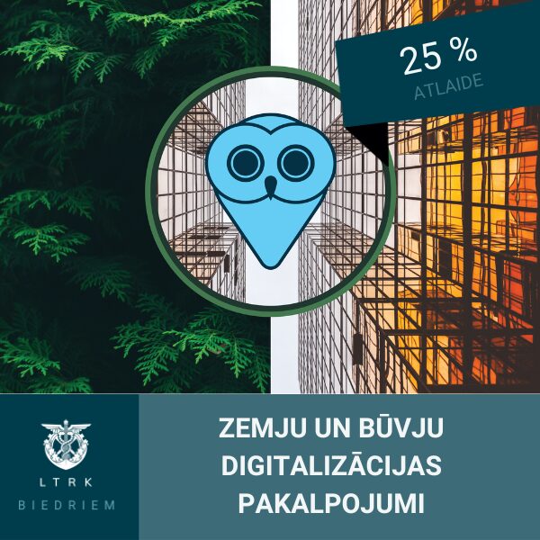 25% atlaide datu par nekustamo īpašumu - zemju un būvju, digitalizācijas pakalpojumiem