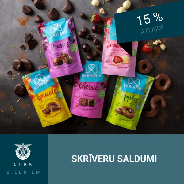 15% ATLAIDE "SKRĪVERU SALDUMI" INTERNETA VEIKALĀ