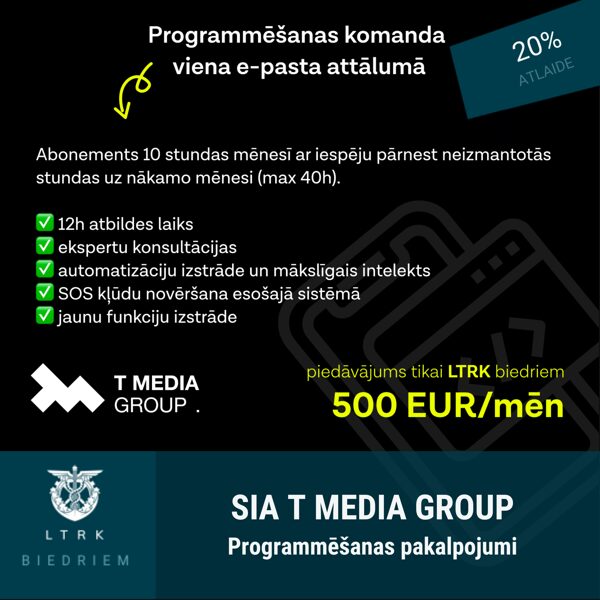 20% atlaide programmēšanas pakalpojumiem